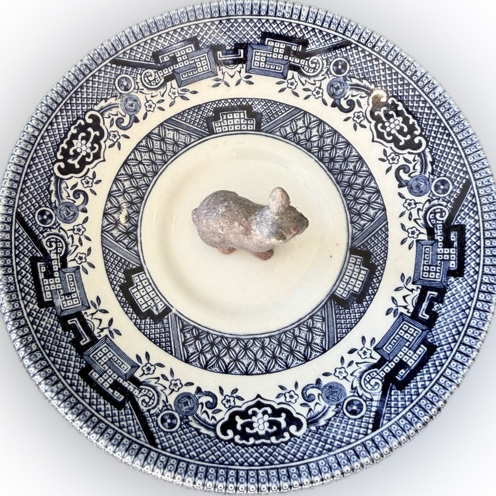 Churchill England Blue & White Bunny Plate Trinket Dish | Fine English Tableware